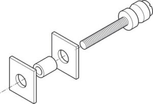 Stainless Steel Mounting Set for Wood Door